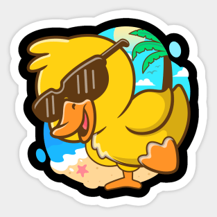 Cool duck summer Sticker